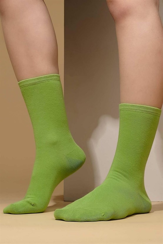 Mısırlı Kadın Organik Pamuklu Tekli Soket Çorap Yeşil