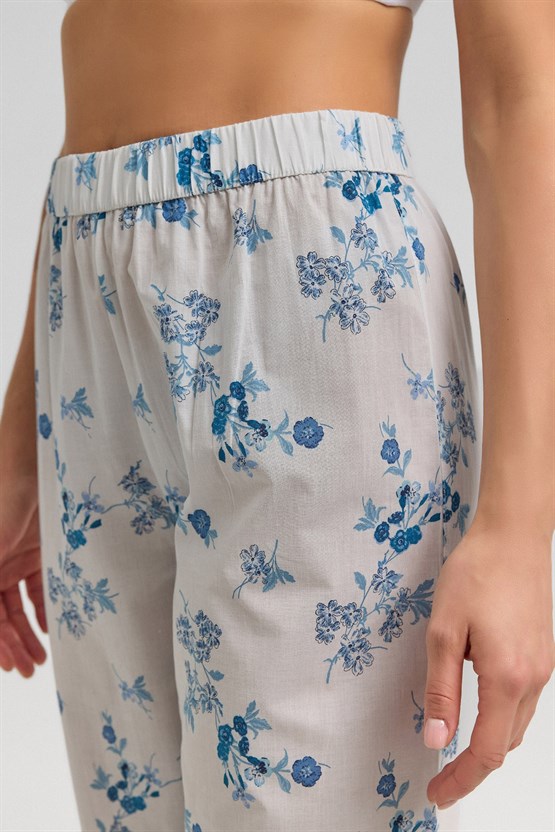 Mısırlı Kadın Pamuk Alt Pijama Beyaz