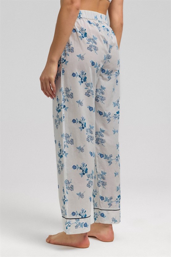 Mısırlı Kadın Pamuk Alt Pijama Beyaz