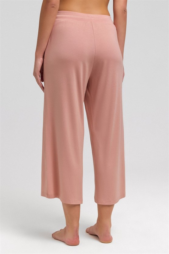 Mısırlı Kadın Pamuk Kapri Pijama Somon