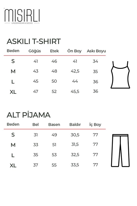 Mısırlı Kadın Pamuklu Askılı Pijama Takımı Pembe