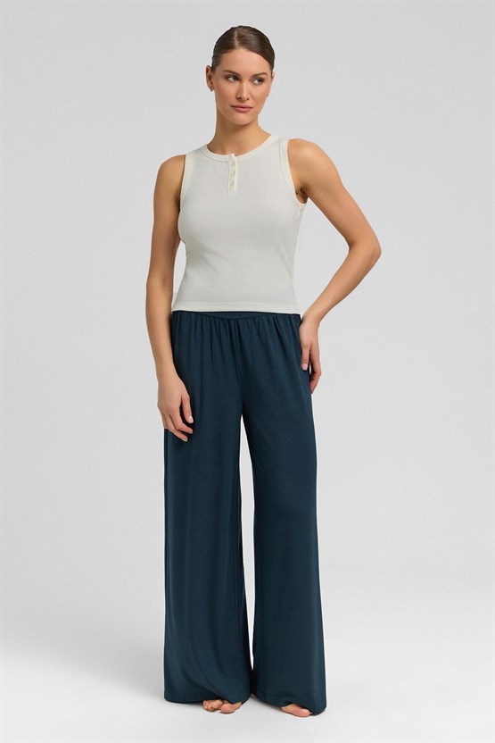 Mısırlı Kadın Pamuklu Kaşkorse Ön Patlı Atlet Ekru