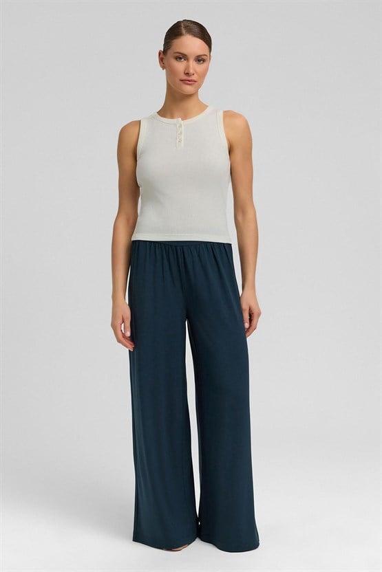 Mısırlı Kadın Pamuklu Kaşkorse Ön Patlı Atlet Ekru