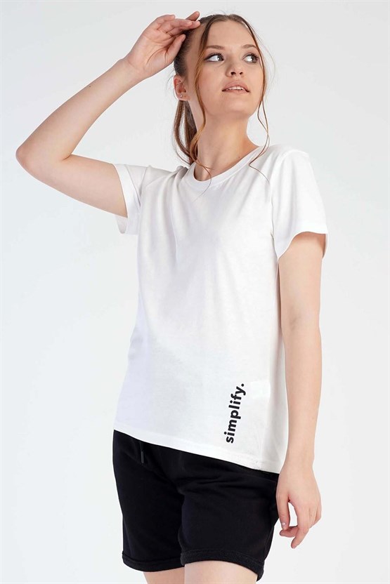 Mısırlı Kadın Pamuklu Kısa Kol Şort Takımı Beyaz