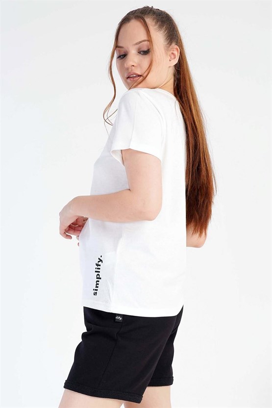 Mısırlı Kadın Pamuklu Kısa Kol Şort Takımı Beyaz