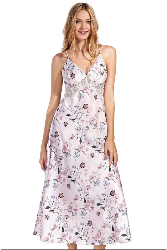 Mısırlı Kadın SATEN Uzun Tunik Krem