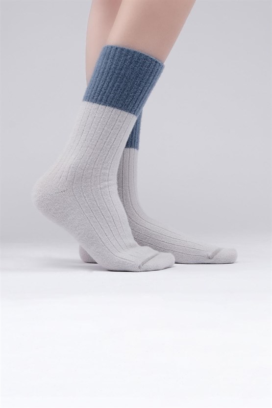 Mısırlı Kadın Soft Peluş Termal Tekli Soket Çorap Gri