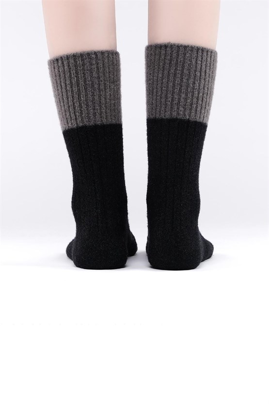 Mısırlı Kadın Soft Peluş Termal Tekli Soket Çorap Siyah