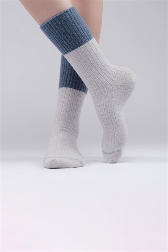 Mısırlı Kadın Soft Peluş Termal Tekli Soket Çorap Gri