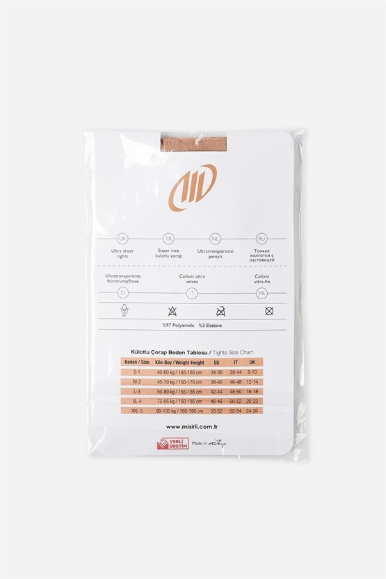 Mısırlı Kadın Süper İnce 15 Külotlu Çorap Sahra Ten