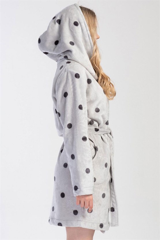 Mısırlı Kadın Welsoft Uzun Kollu Sabahlık Gri