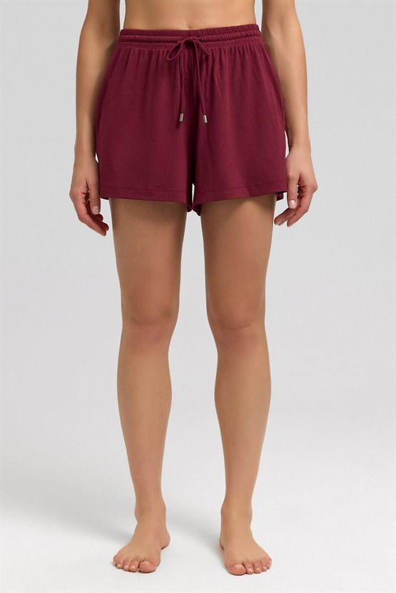 Mısırlı Kaşkorse Şort Bordo