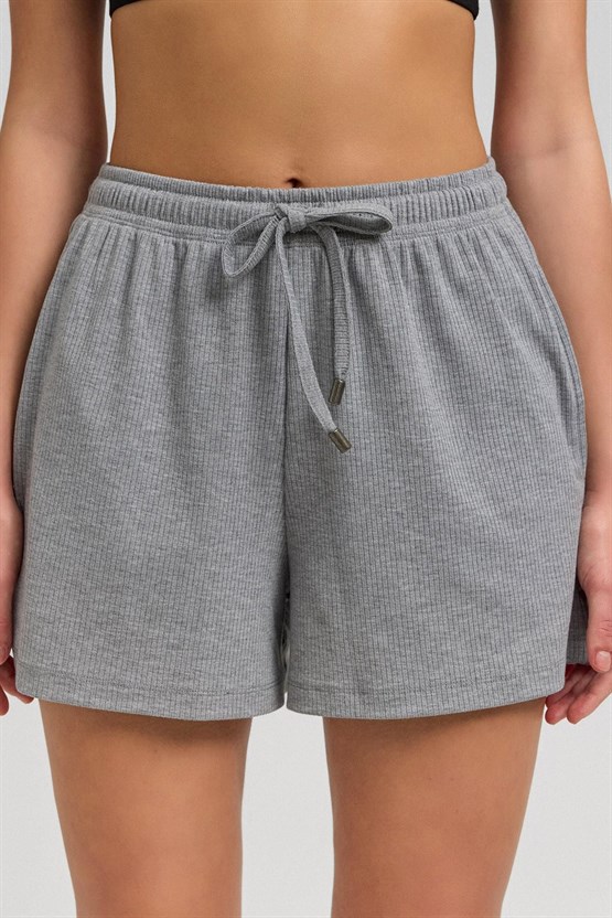 Mısırlı Kaşkorse Şort Gri Melanj