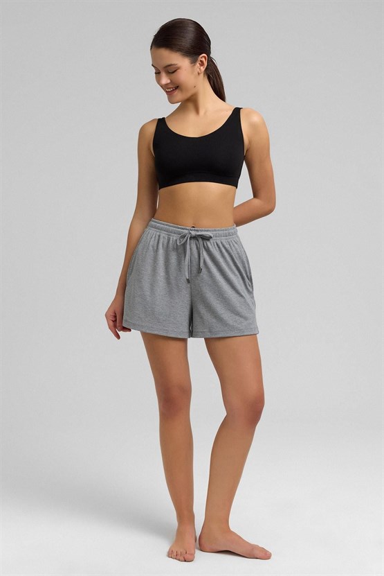 Mısırlı Kaşkorse Şort Gri Melanj