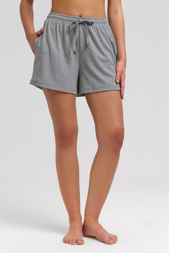 Mısırlı Kaşkorse Şort Gri Melanj
