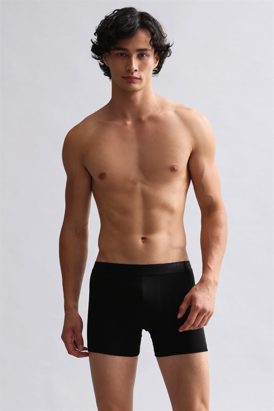 Mısırlı Modal by TENCEL Compact Cotton Klasik Boxer Siyah