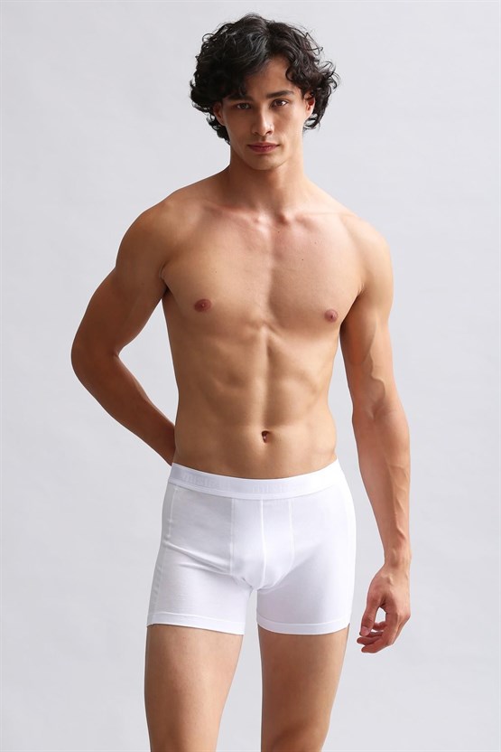 Mısırlı Modal by TENCEL Compact Cotton Klasik Boxer Beyaz