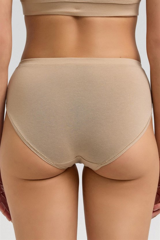 Mısırlı Modal by TENCEL HERA Brief Gizli Lastikli 3lü Slip Külot Ten Rengi