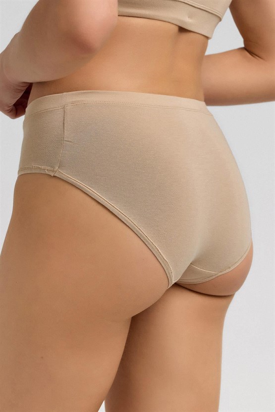 Mısırlı Modal by TENCEL HERA Brief Gizli Lastikli 3lü Slip Külot Ten Rengi