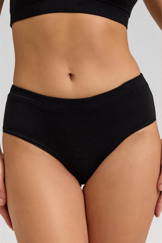 Mısırlı Modal by TENCEL HERA Brief Gizli Lastikli 3lü Slip Külot Siyah-Beyaz-Ten