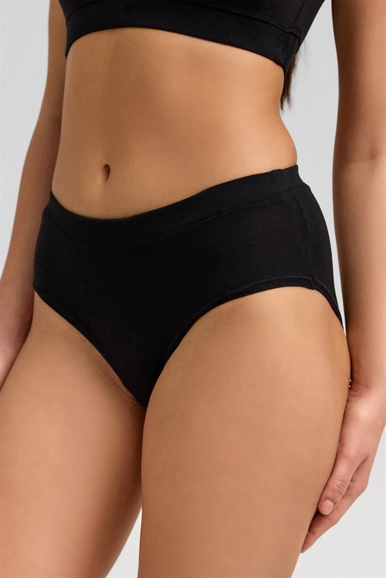 Mısırlı Modal by TENCEL HERA Brief Gizli Lastikli 3lü Slip Külot Siyah