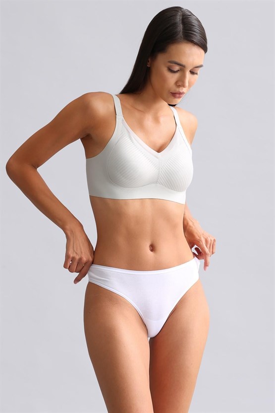 Mısırlı Modal by TENCEL HERA Brief İnce Lastikli 3lü Slip Külot Beyaz