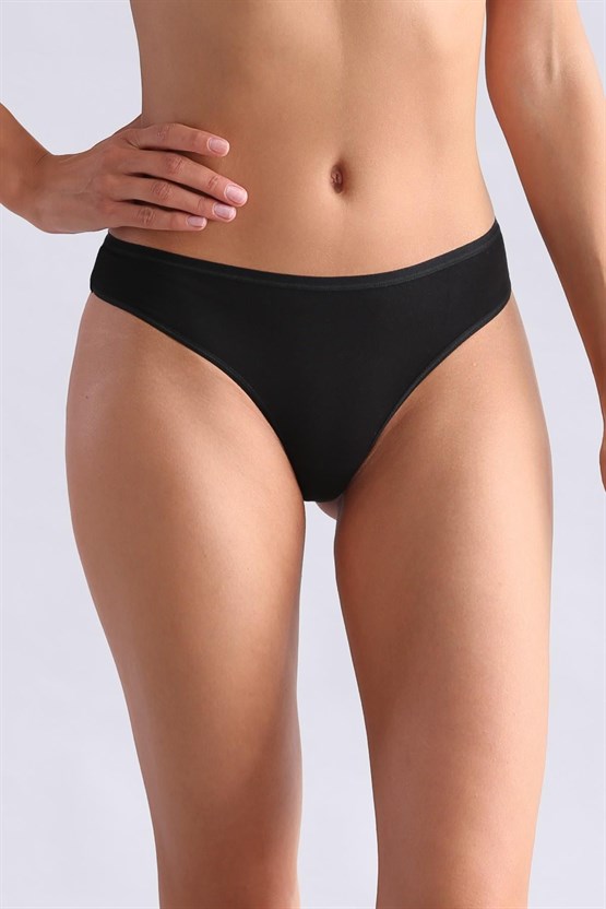 Mısırlı Modal by TENCEL HERA Brief İnce Lastikli 3lü Slip Külot Siyah/Beyaz/Ten
