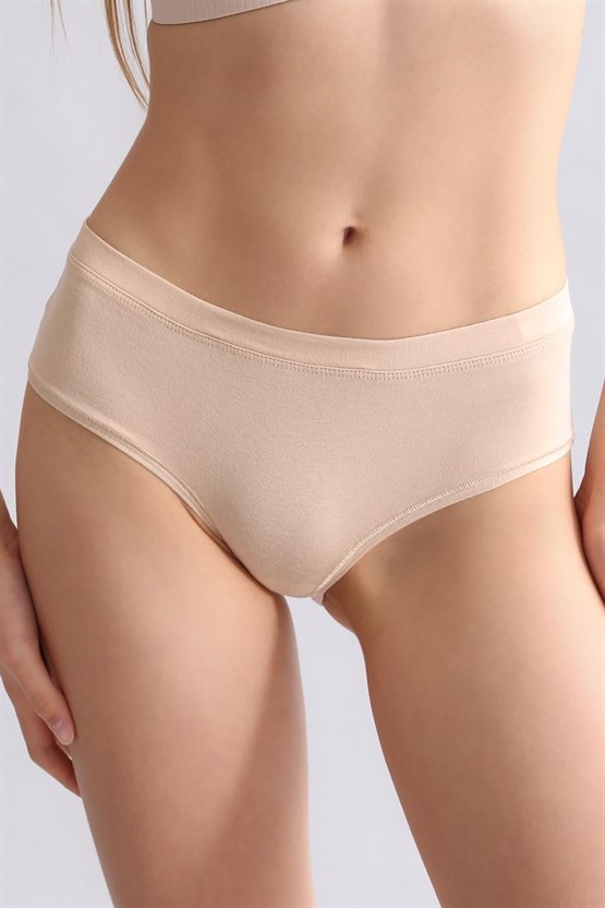 Mısırlı Modal by TENCEL HERA Gizli Lastikli Brazillian 3lü Külot Siyah-Beyaz-Ten