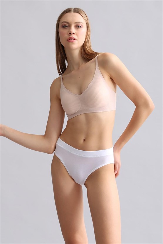 Mısırlı Modal by TENCEL HERA Gizli Lastikli Brazillian 3lü Külot Beyaz