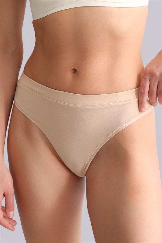 Mısırlı Modal by TENCEL HERA Gizli Lastikli 3lü Tanga Ten Rengi