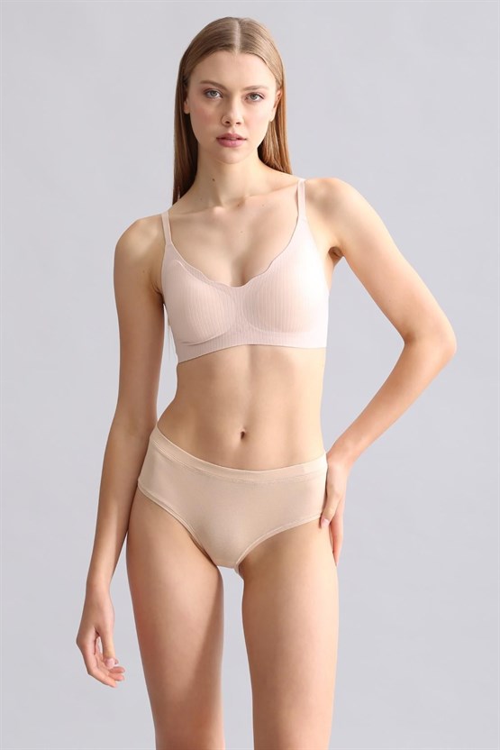 Mısırlı Modal by TENCEL HERA Gizli Lastikli Brazillian 3lü Külot Ten Rengi