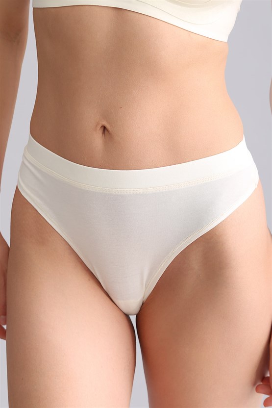 Mısırlı Modal by TENCEL HERA Gizli Lastikli 3lü Tanga Ekru