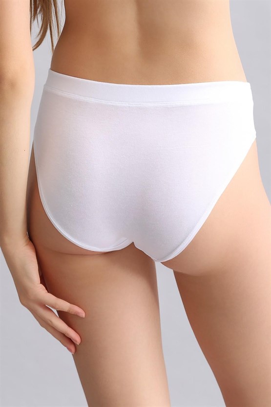 Mısırlı Modal by TENCEL HERA Gizli Lastikli Brazillian 3lü Külot Beyaz