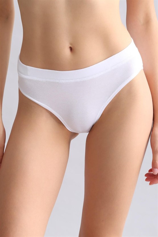 Mısırlı Modal by TENCEL HERA Gizli Lastikli Brazillian 3lü Külot Beyaz