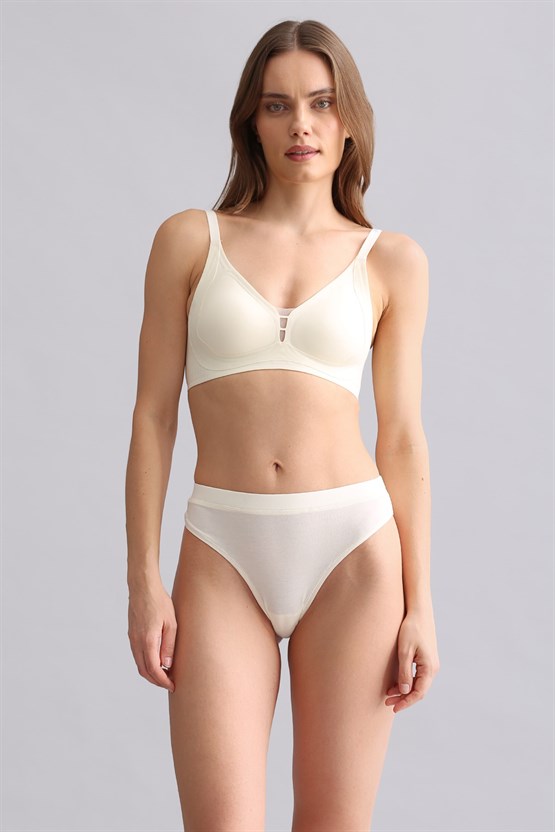 Mısırlı Modal by TENCEL HERA Gizli Lastikli 3lü Tanga Ekru