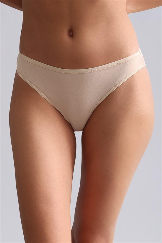 Mısırlı Modal by TENCEL HERA İnce Lastikli 3lü Brazillian Külot Siyah-Beyaz-Ten