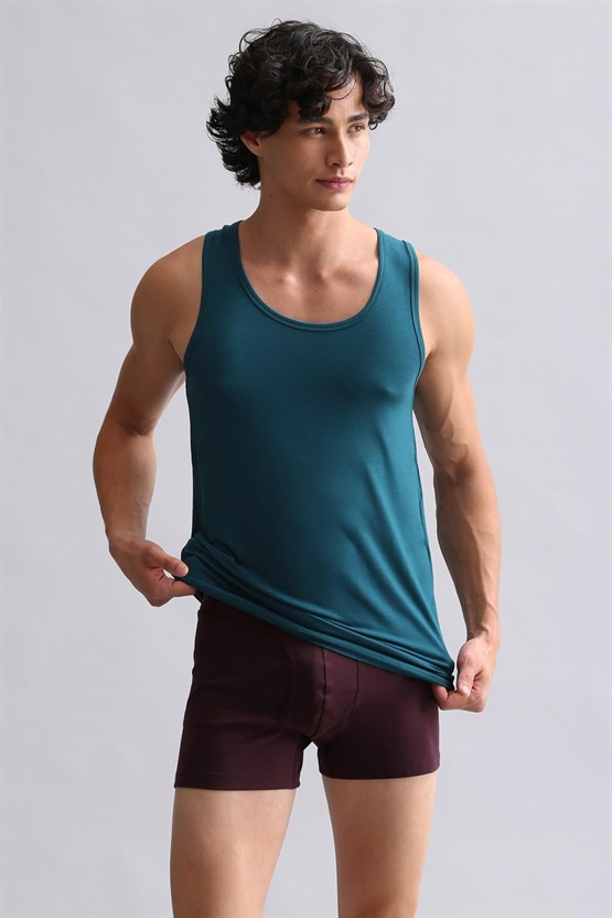 Mısırlı Modal by TENCEL HERCULES Slim Fit Basic Atlet Fit Green