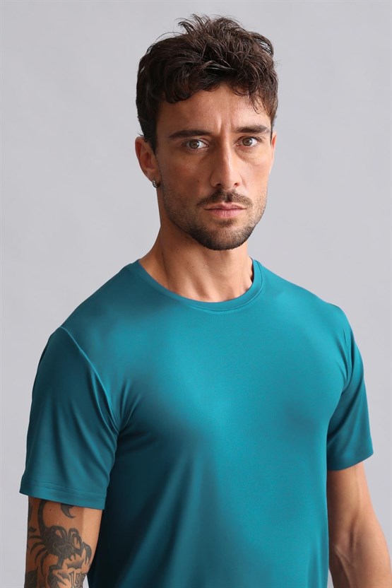 Mısırlı Modal by TENCEL HERCULES Slim Fit Bisiklet Yaka Fanila / T-Shirt Fit Green