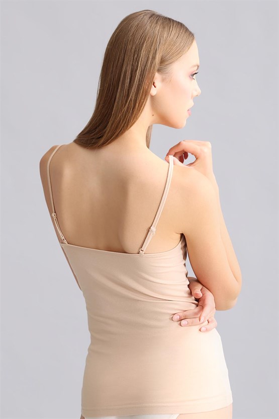 Mısırlı Modal by TENCEL SARAH İnce Askılı Atlet Ten