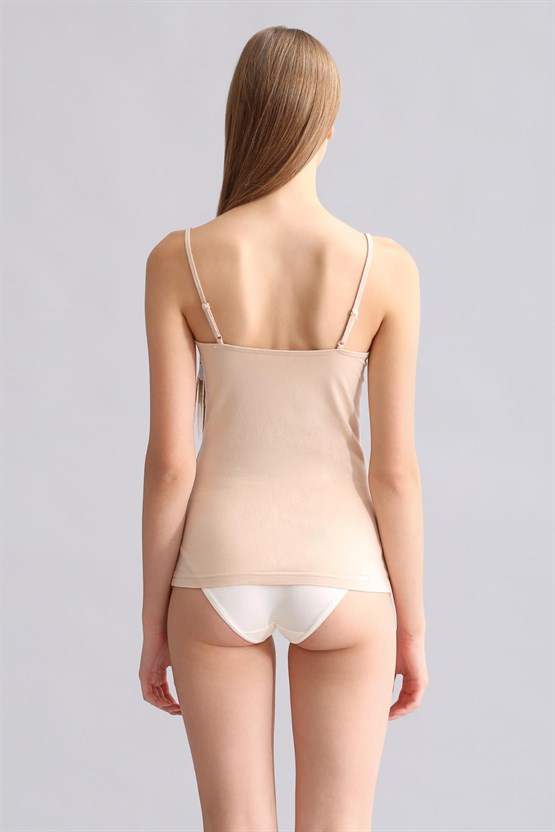 Mısırlı Modal by TENCEL SARAH İnce Askılı Atlet Ten