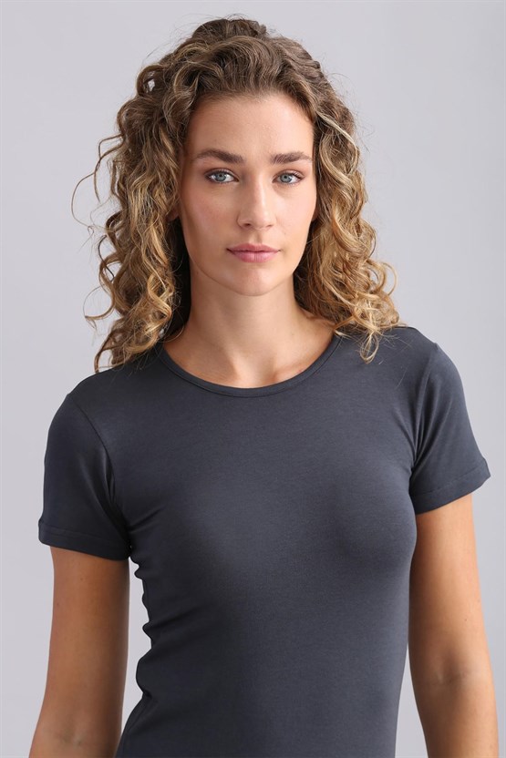 Mısırlı Modal by TENCEL VICTORIA Bisiklet Yaka Fanila / T-Shirt Fit Green