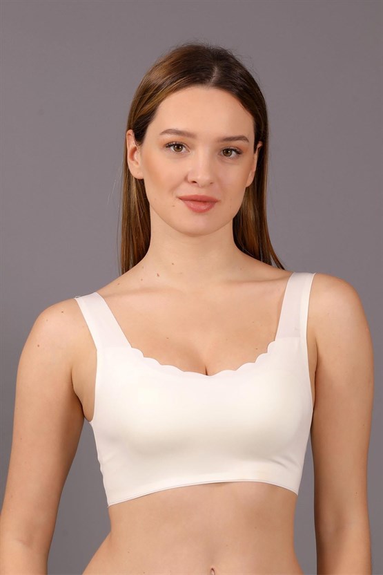 New Bra Desteksiz Hayalet Bralet Sütyen Ekru