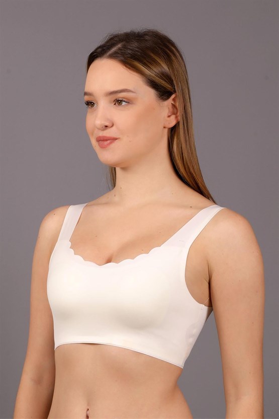 New Bra Desteksiz Hayalet Bralet Sütyen Ekru