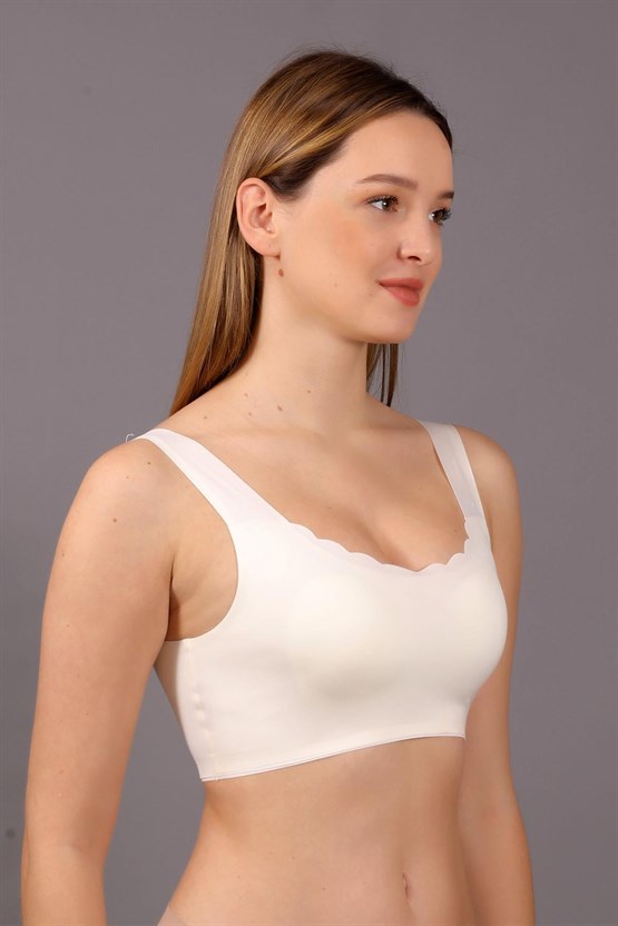New Bra Desteksiz Hayalet Bralet Sütyen Ekru