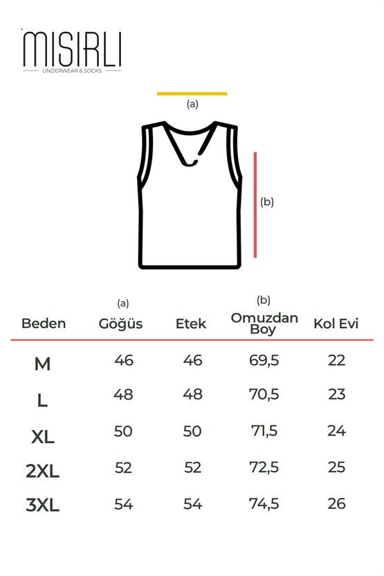 Mısırlı ORGANIC Pamuklu HERCULES Slim Fit V Yaka Sporcu Atlet / T-Shirt Pas Kırmızı