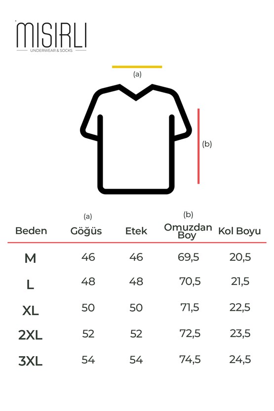 Mısırlı ORGANIC Pamuklu HERCULES Slim Fit V Yaka Fanila / T-Shirt Pas Krmızı