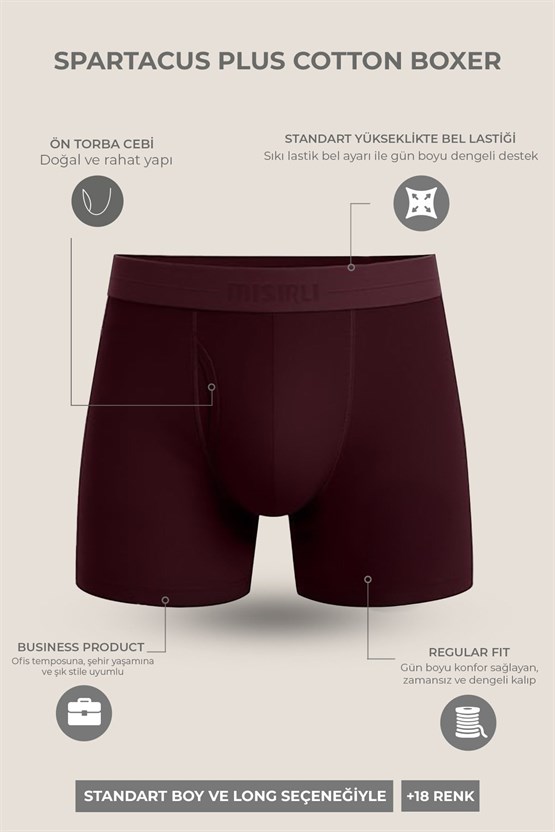 Mısırlı ORGANIC Pamuklu SPARTACUS PLUS PERFORMANCE Long Boxer Antrasit