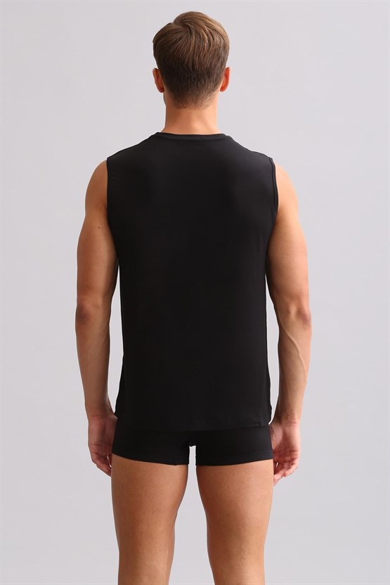 Mısırlı ORGANIC Pamuklu ZEUS LUXURY Regular Fit Bisiklet Yaka Sporcu Atlet / T-Shirt Siyah