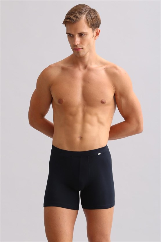 Mısırlı ORGANIC Pamuklu ZEUS LUXURY Regular Fit Metal Armalı Long Boxer Lacivert