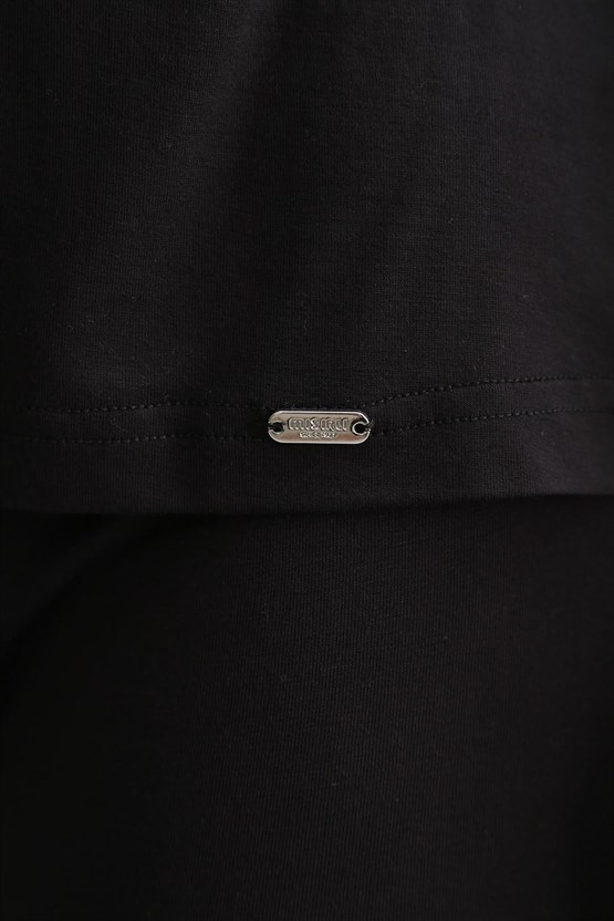 Mısırlı ORGANIC Pamuklu ZEUS LUXURY Regular Fit V Yaka Sporcu Atlet / T-Shirt Siyah